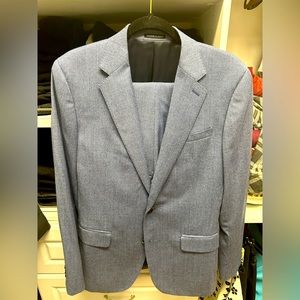 Reiss Suit Jacket - Ben Micro Puppytooth Slim - Blue - Size 38